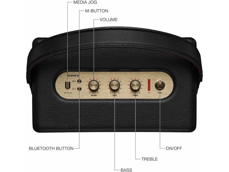 Marshall Kilburn III Trådløs bluetooth høyttaler (sort/messing) Trådløs / Bluetooth-høyttaler