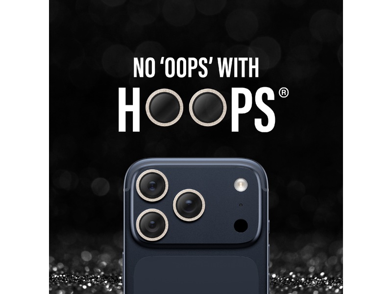 PanzerGlass iPhone 17 Pro / 17 Pro Max / 16 Pro / 16 Pro Max Hoops Linsebeskytter (glitter gold) Skjermbeskyttelse