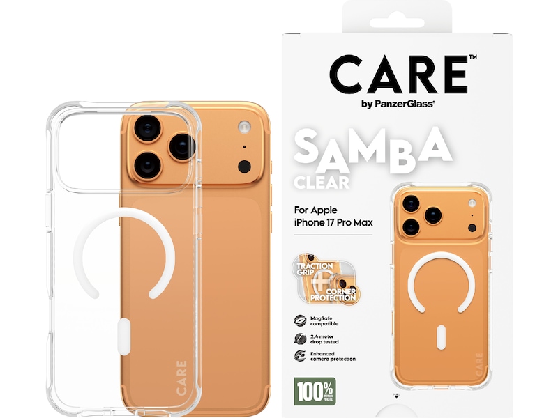 PanzerGlass CARE iPhone 17 Pro Max Samba Hardcase deksel (gjennomsiktig/hvit) Deksel til mobiltelefon