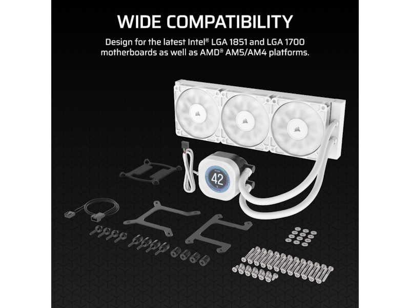 Corsair Nautilus 360 RS LCD Kjøler (hvit) CPU - Vannkjøling