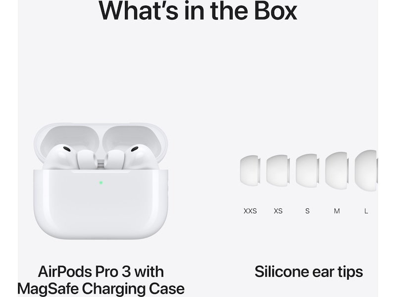 Apple AirPods Pro 3 Trådløse Ørepropper, In-Ear (hvit) Ørepropper