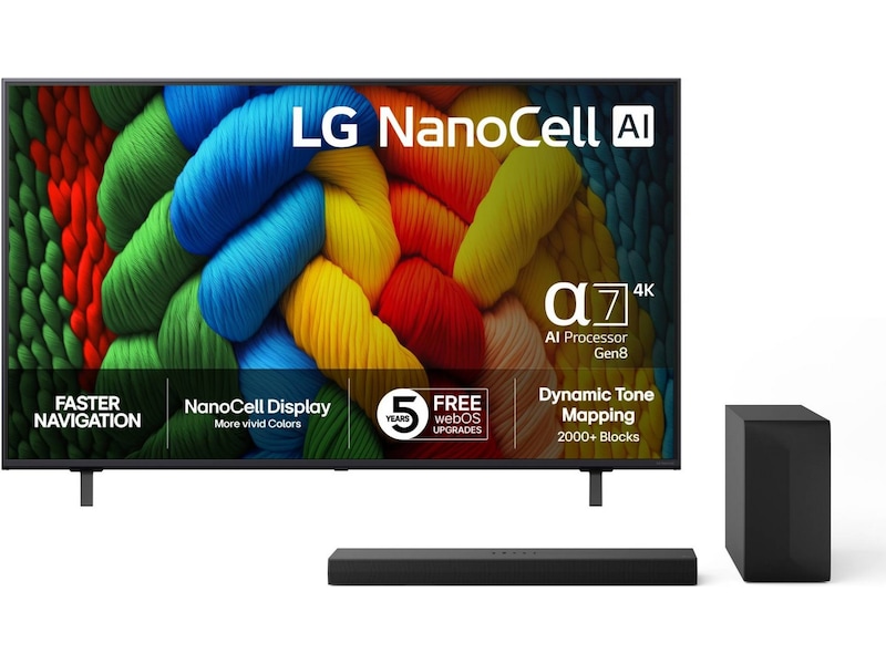 LG 55" NANO80 AI 4K NanoCell Smart TV (2025) 50 - 59 tommer TV
