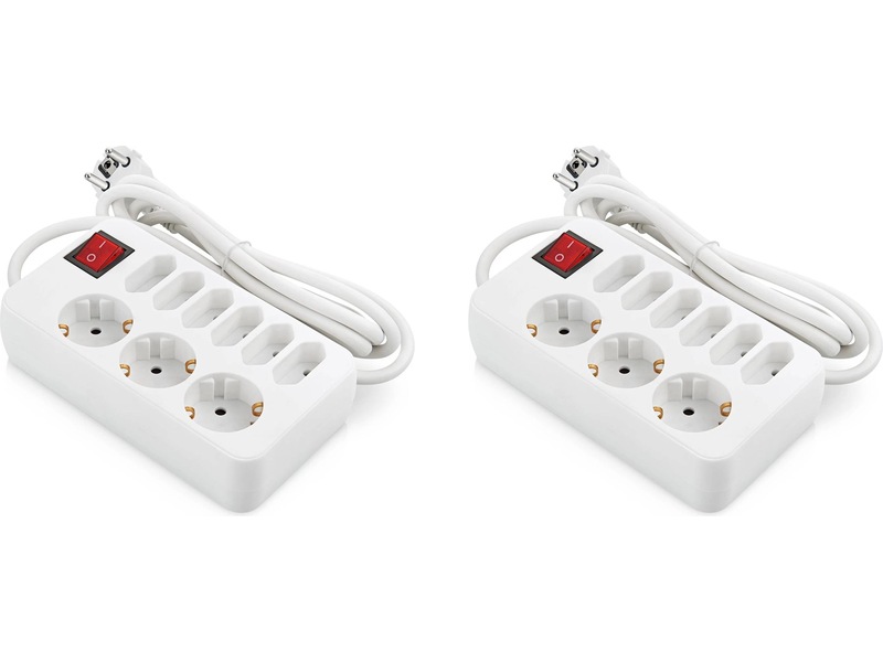 Extension lead 9-way with switch, 2m Skjøtekabel & forgrener