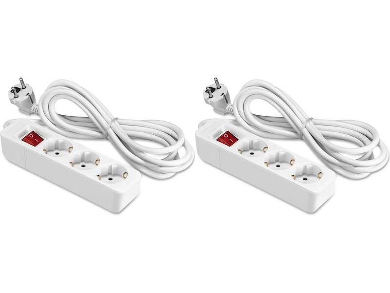 ON Extension lead 3-way socket, 3m Skjøtekabel & forgrener