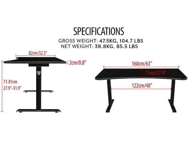 Arozzi Arena Gaming Desk (hvit) Gaming desk