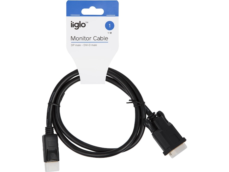 Displayport til DVI-D kabel 1m (sort) Monitorkabler
