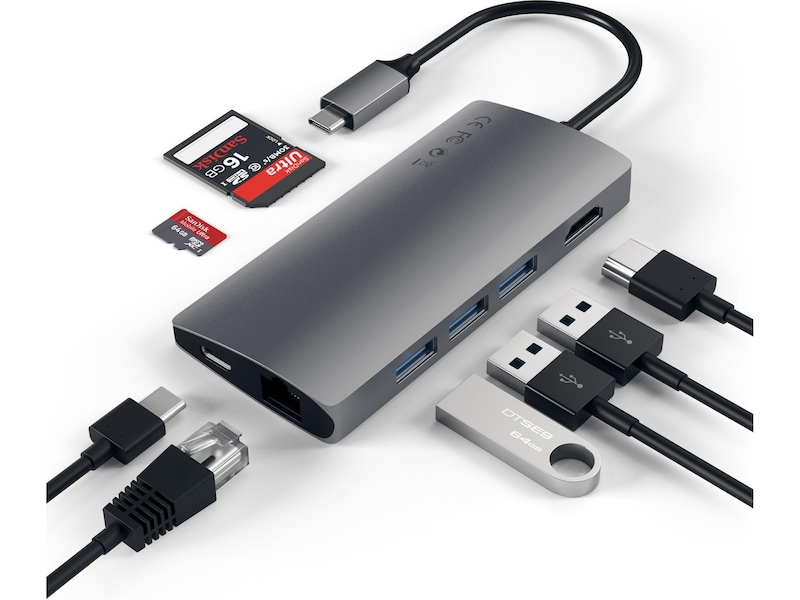 Satechi MultiPort 4K Docking V2 (stellargrå) Dockingstasjon & USB-HUB