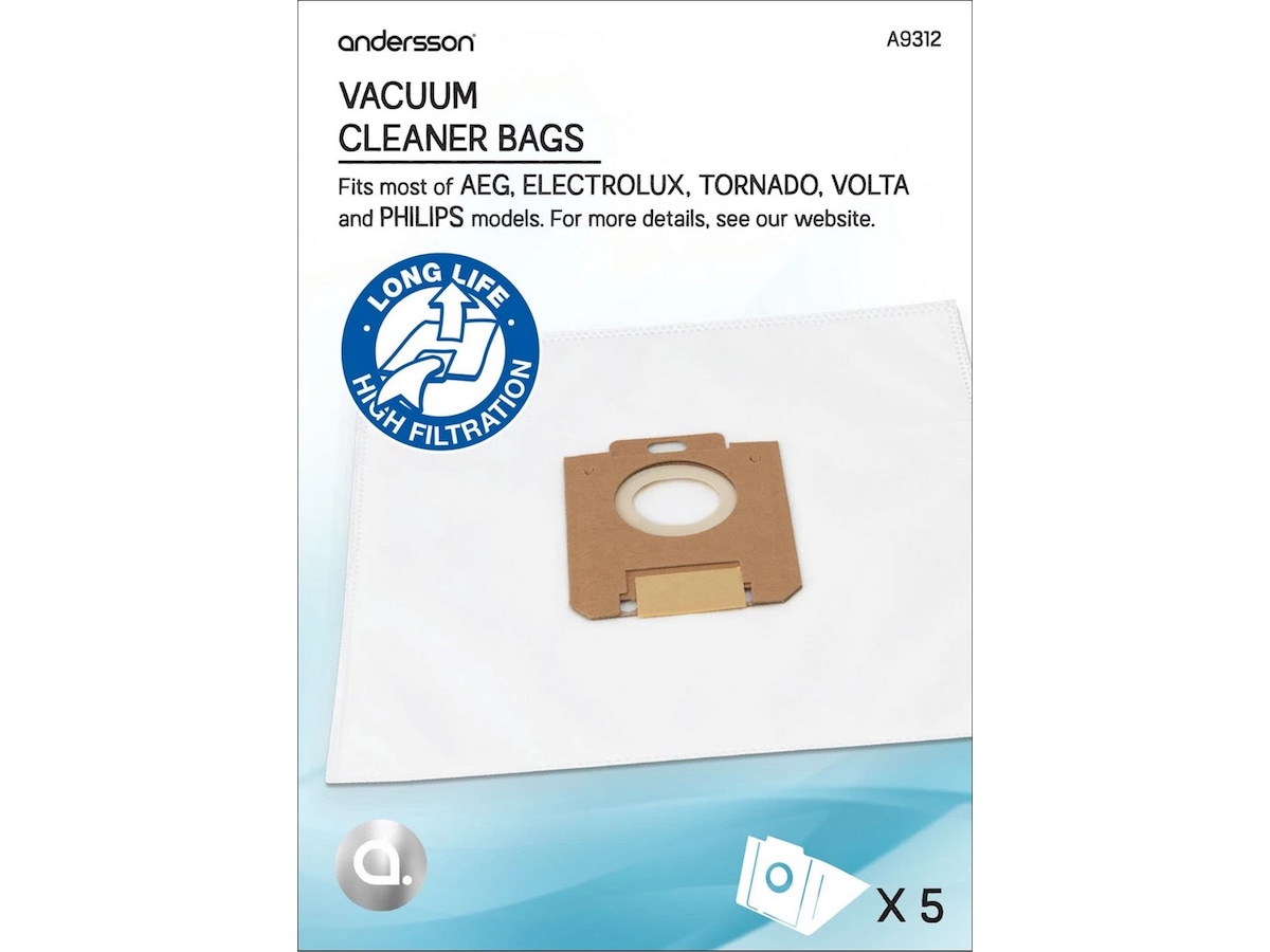 Andersson A9312 Støvsugerpose 5 stk Tilbehør til støvsugere & rengjøring