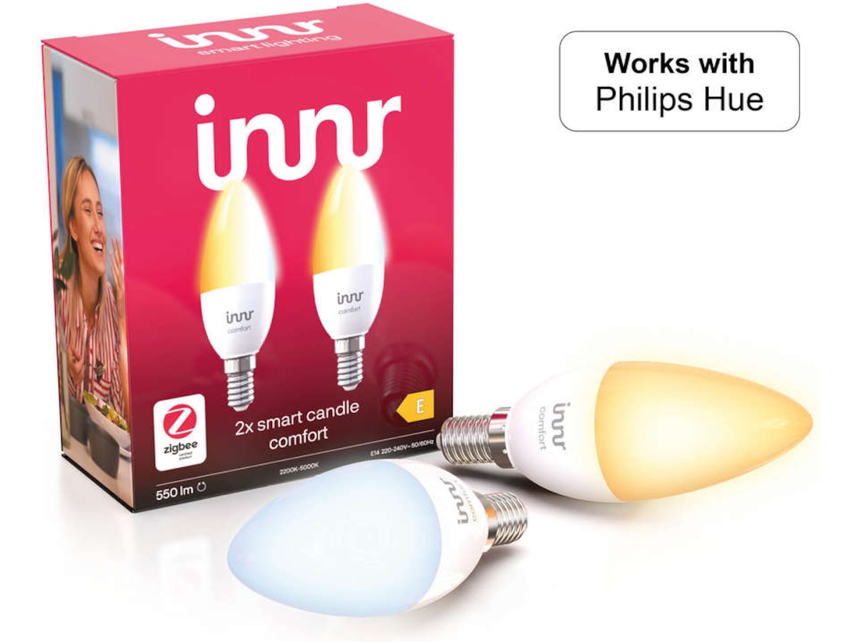 Innr smart lys E14 ambiance hvit 2 pack Lyspærer & LED-pærer