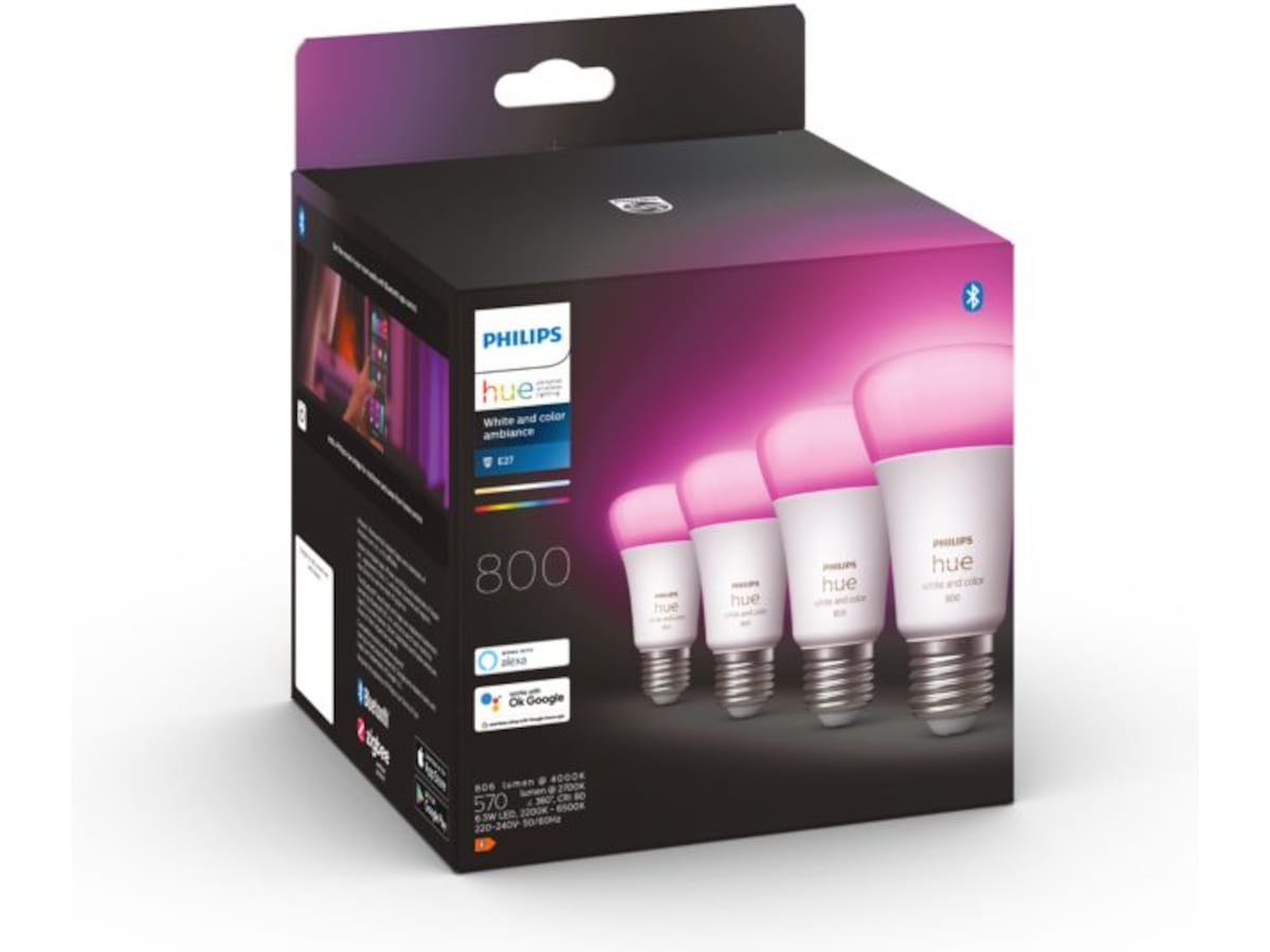 Philips Hue WCA -pærer 6,5 W A60 E27 4 stk Lyspærer & LED-pærer