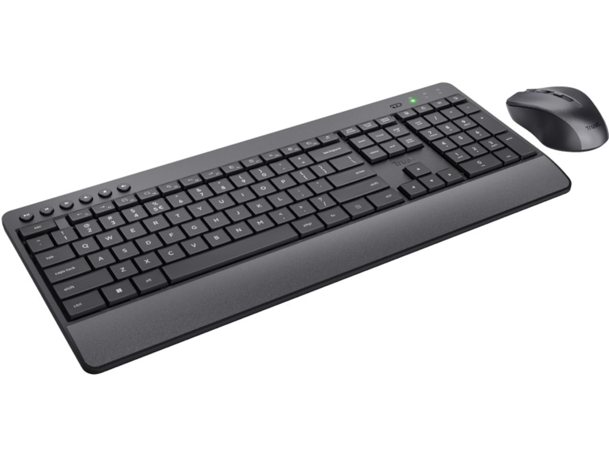Trust TKM-450 trådløst tastatur og mus ECO (sort) Tastatur
