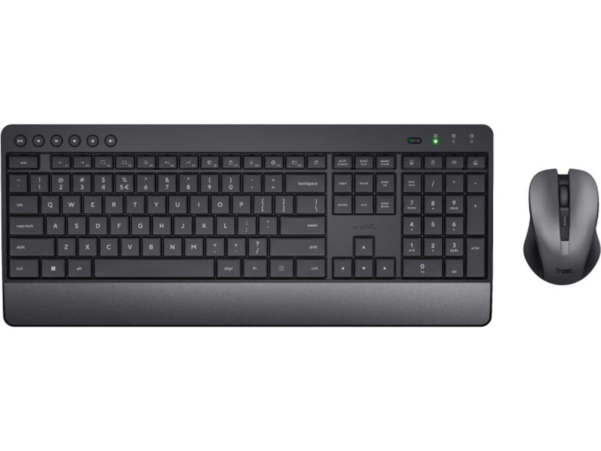 Trust TKM-450 trådløst tastatur og mus ECO (sort) Tastatur
