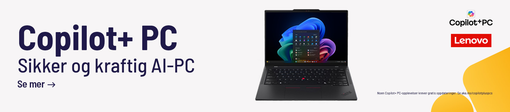 Copilot+ PC, sikker og kraftig AI-PC, se mer her