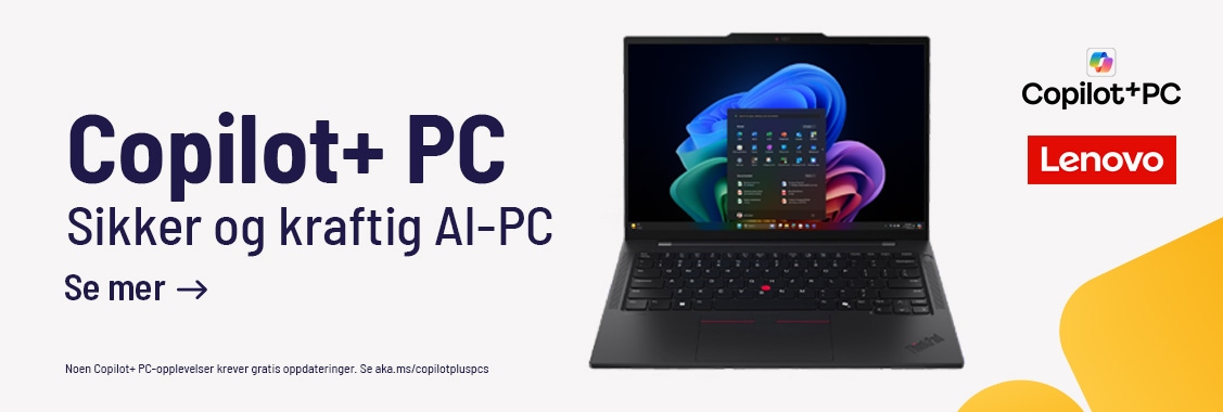 Copilot+ PC, sikker og kraftig AI-PC, se mer her