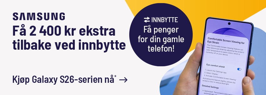 Klikk her for RÅ tilbud med innbytte på Galaxy S26