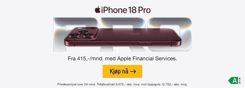 Kjøp nyheten iPhone 18 pro nå. Les mer om iPhone 18 Pro her.