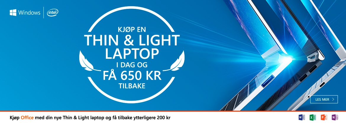 Kjøp en PC på denne siden og få cashback på 650,-