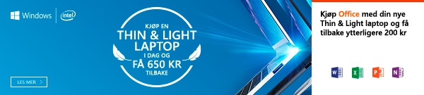 Kjøp en PC på denne siden og få cashback på 650,-