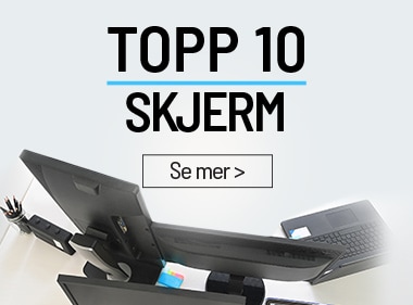 Topp 10 bestselgere skjermer. Se mer her.