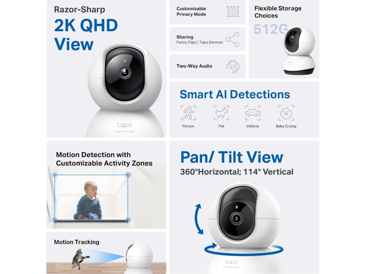 TP-Link Tapo C220 innendørs overvåkningskamera Overvåkningskameraer