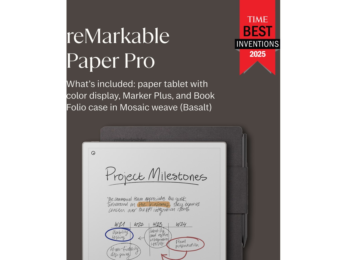 reMarkable Paper Pro 11,8" 64GB inkl. Marker Plus og Book Folio (basalt) Digitale notatblokker & tilbehør