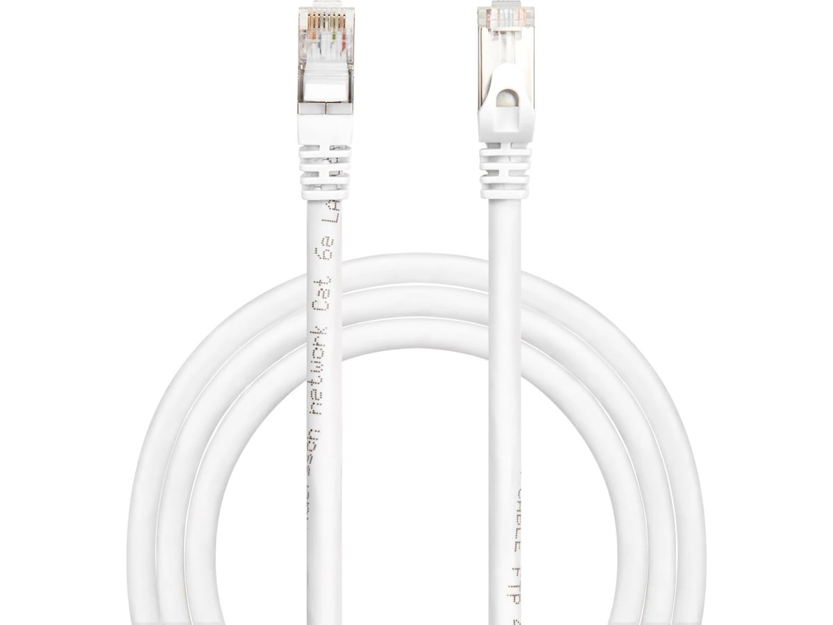 Nettverkskabel CAT6e 2m (hvit) Nettverkskabler