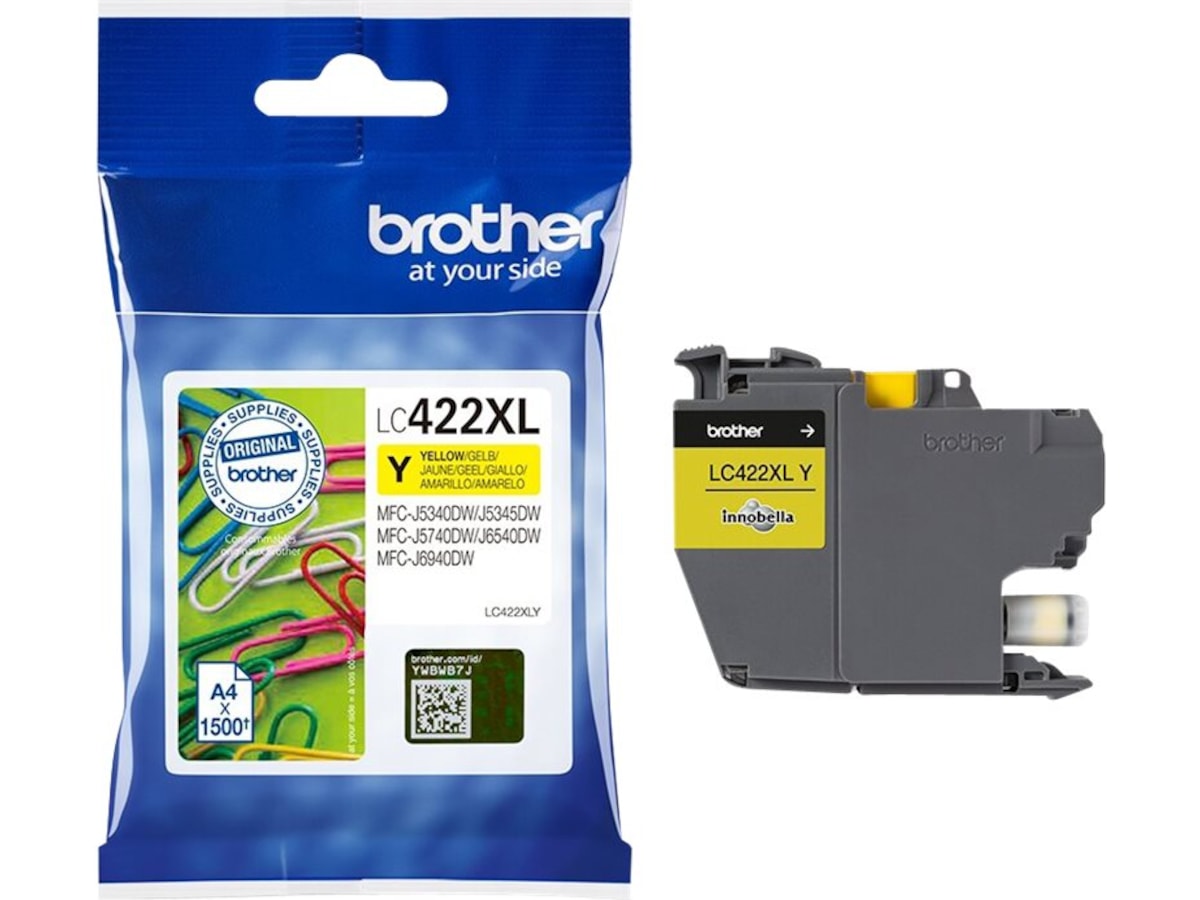 Brother blekk LC422XLY Gul Blekkpatroner