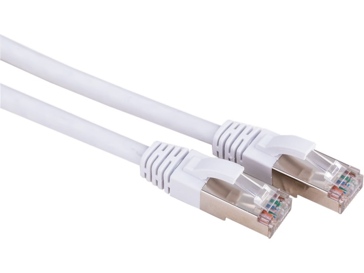 Nettverkskabel Cat6a hvit 0,3m Nettverkskabler