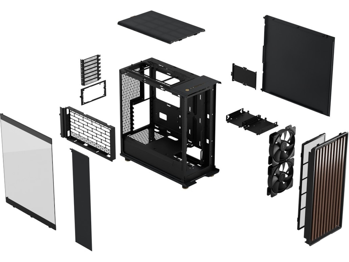 Fractal North Charcoal Black TG Mid Tower Midi tower