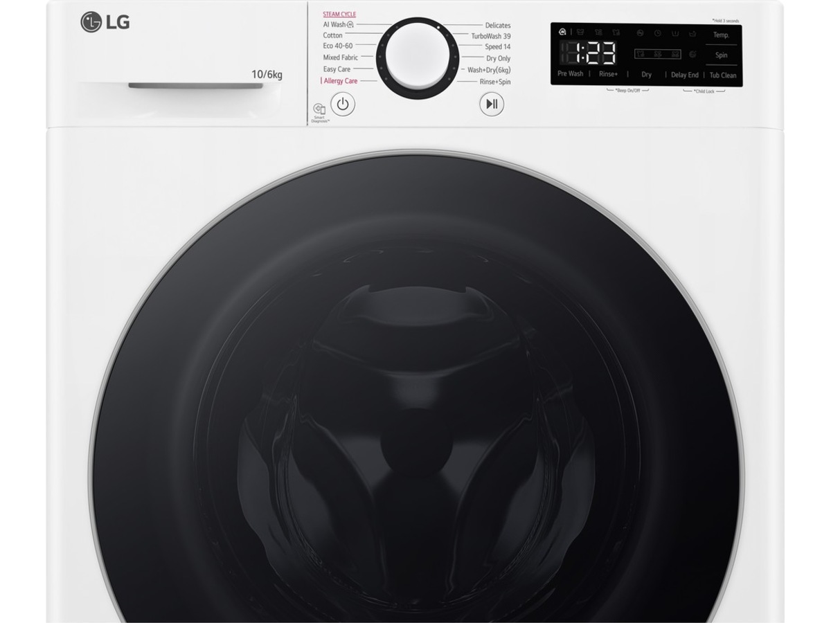 LG F4Y5RRP1WY Vask/Tørk (hvit) Kombinert vaskemaskin og tørketrommel