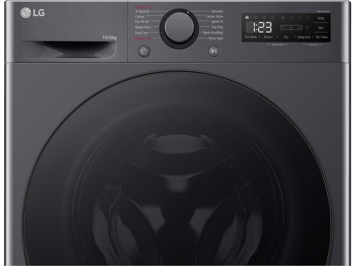 LG F4Y5RRPYJ Vask/Tørk (sort) Kombinert vaskemaskin og tørketrommel