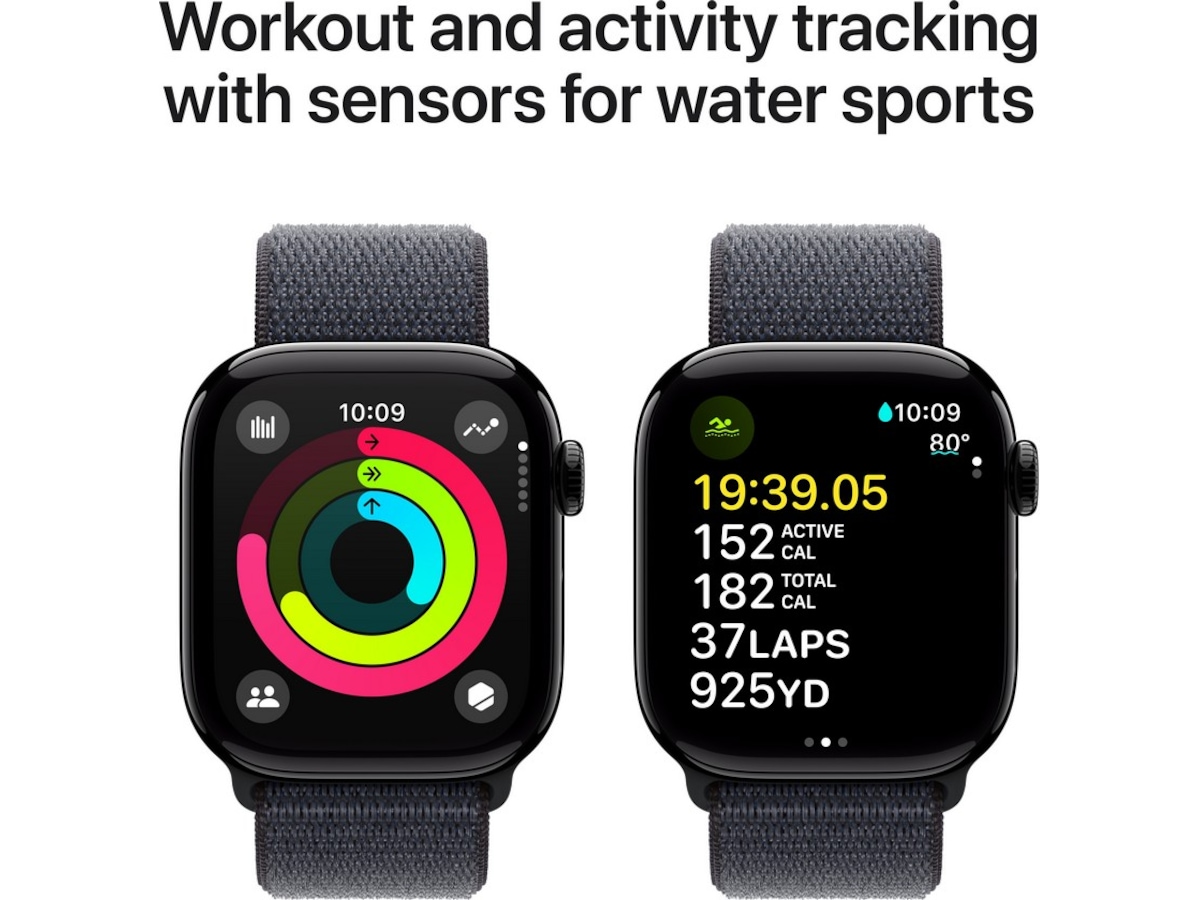 Apple Watch Series 10 GPS + LTE 42mm Aluminium (gagatsvart) Smartklokker