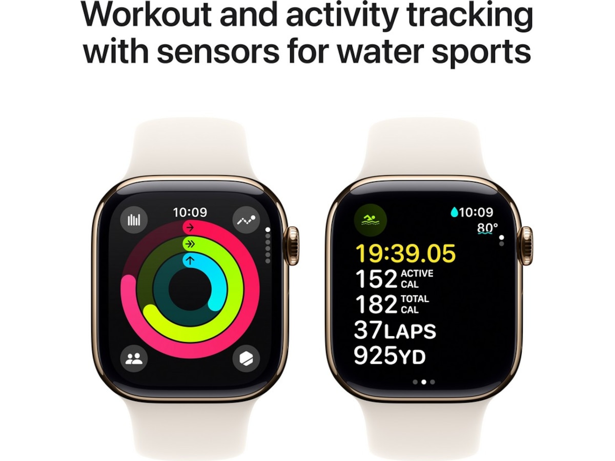 Apple Watch Series 10 GPS + LTE 42mm Titan (gull) Smartklokker