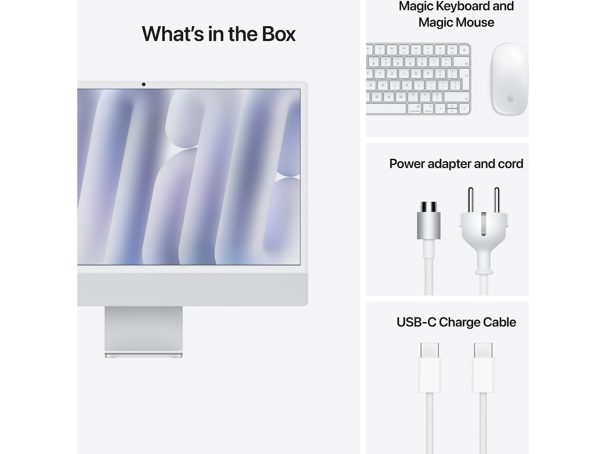 iMac 24 4.5K (2024) 256GB (sølv) Stasjonær PC