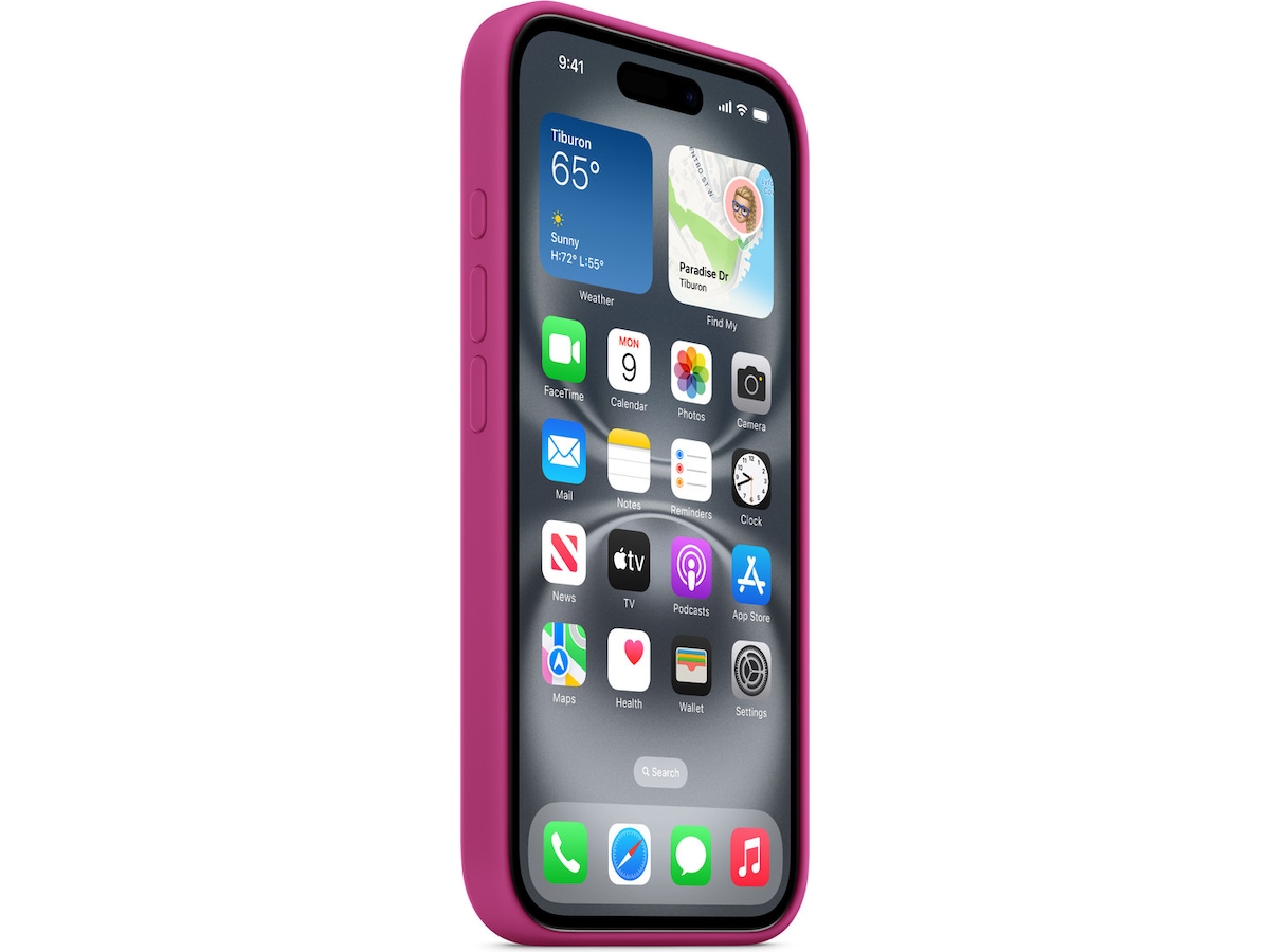 Apple iPhone 16 Silikondeksel (fuksia) Deksel til mobiltelefon