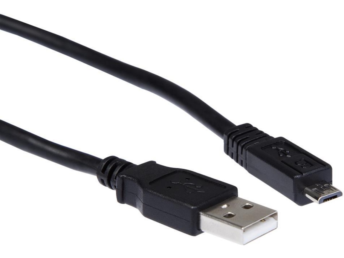 USB-A til USB Micro-B kabel 0,3m (sort) USB-kabler