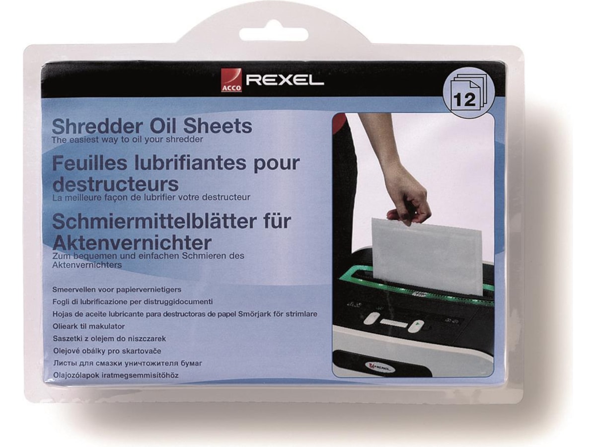 Rexel Oljeark til makuleringsmaskin 12pk Makuleringsmaskiner
