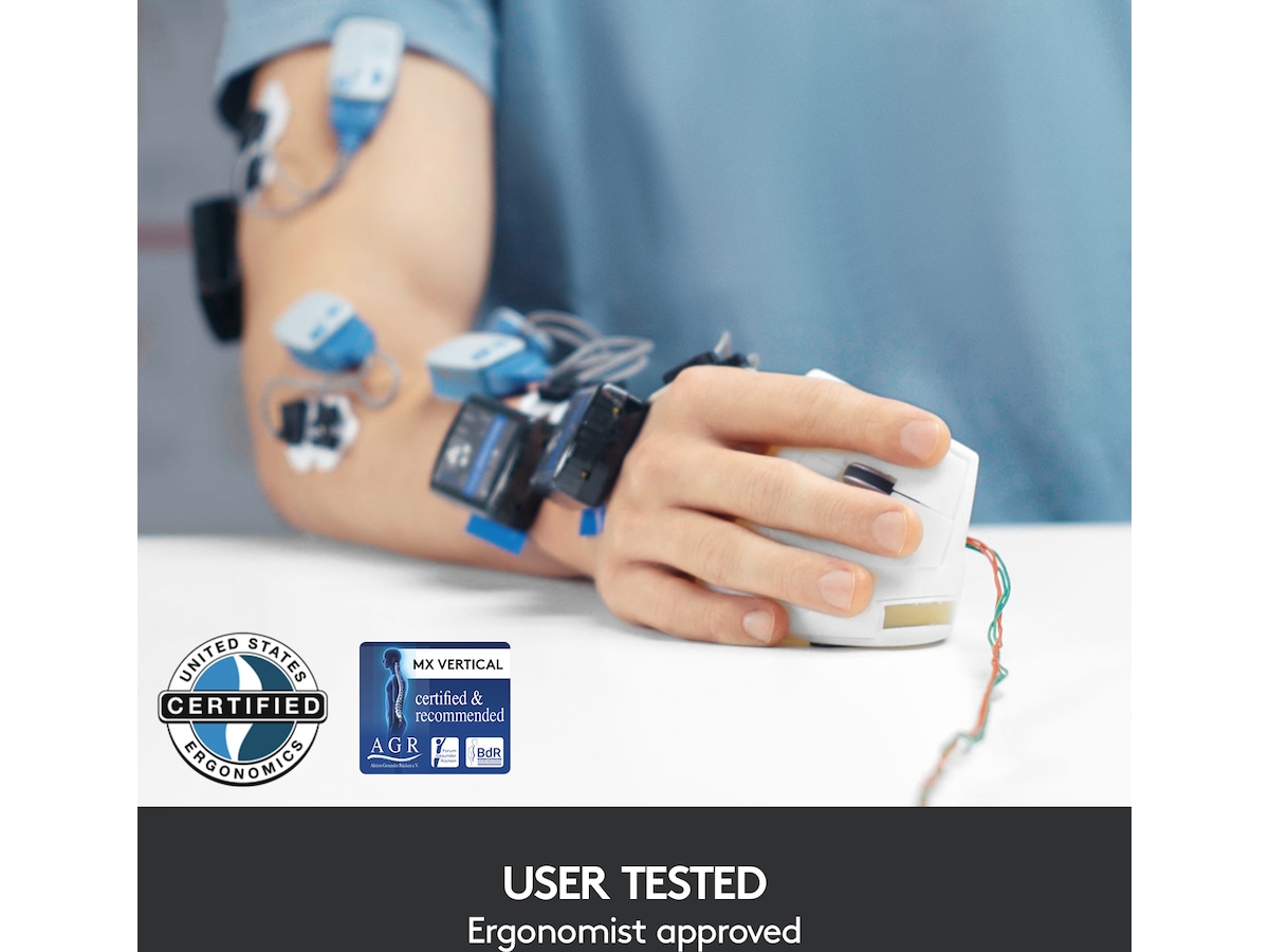 Logitech MX Vertical Trådløs BluetoothMus Ergonomi