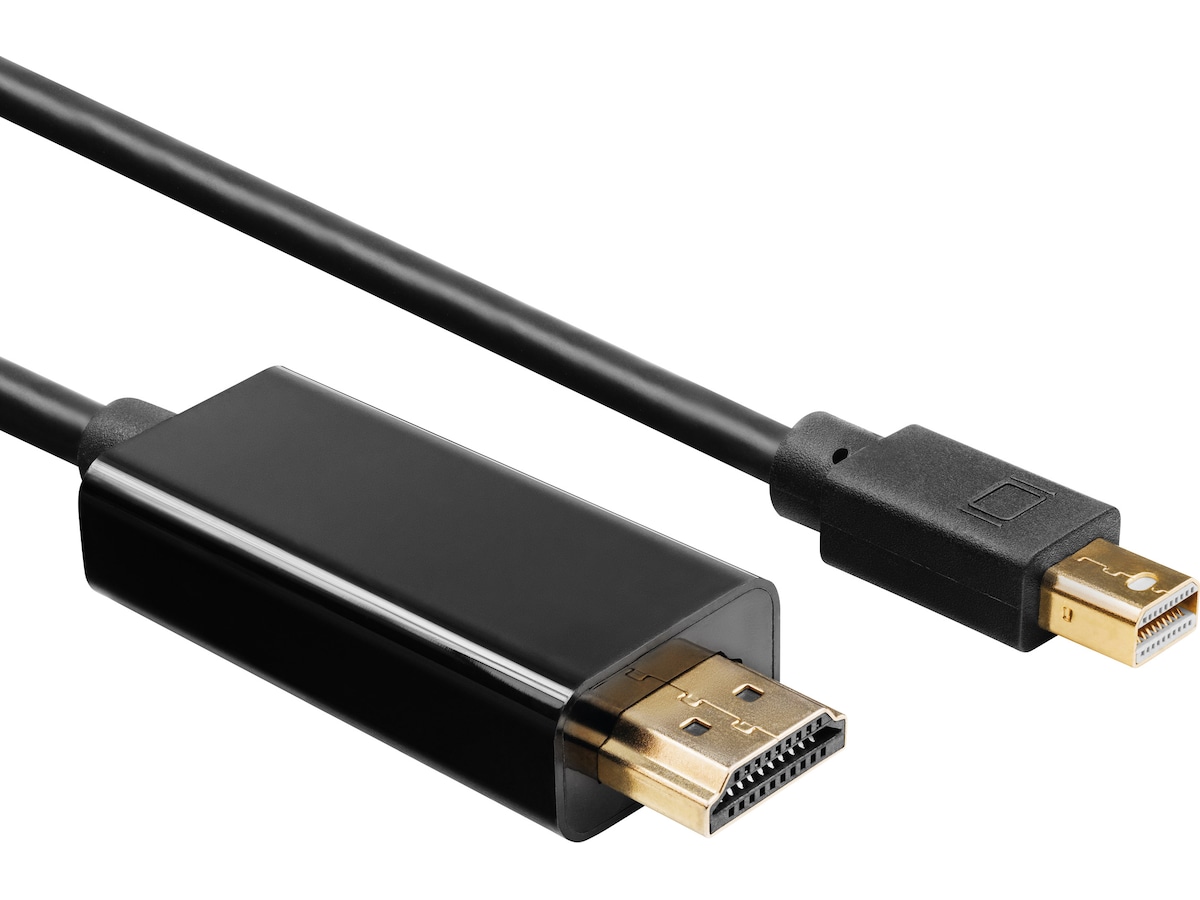 MiniDP til HDMI kabel 5m (sort)