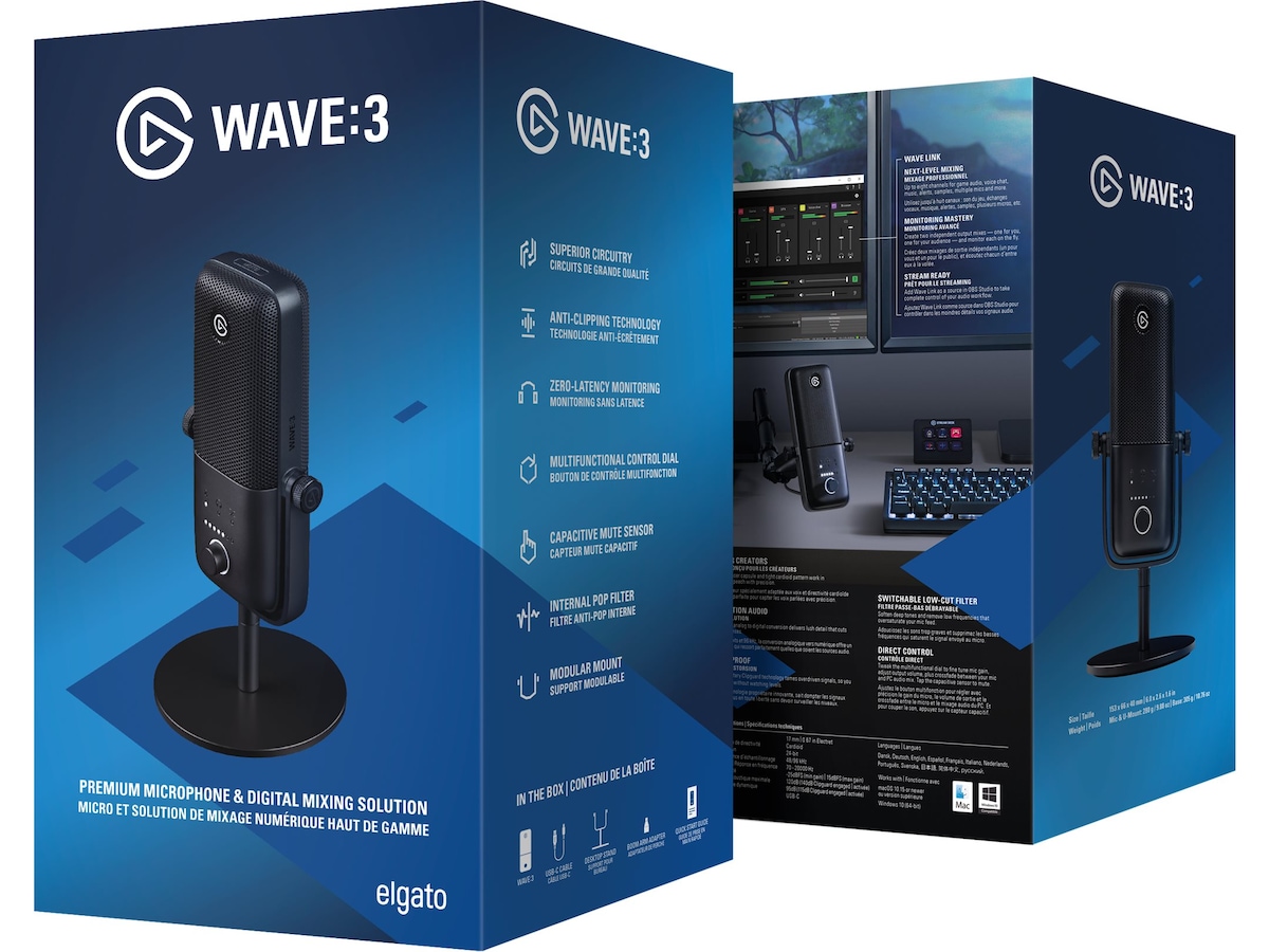 Elgato Wave 3 Mikrofon og Mixer Mikrofon