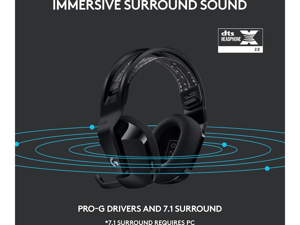 Logitech G733 LIGHTSPEED Trådløst Gaming Headset (sort) Gaming headset