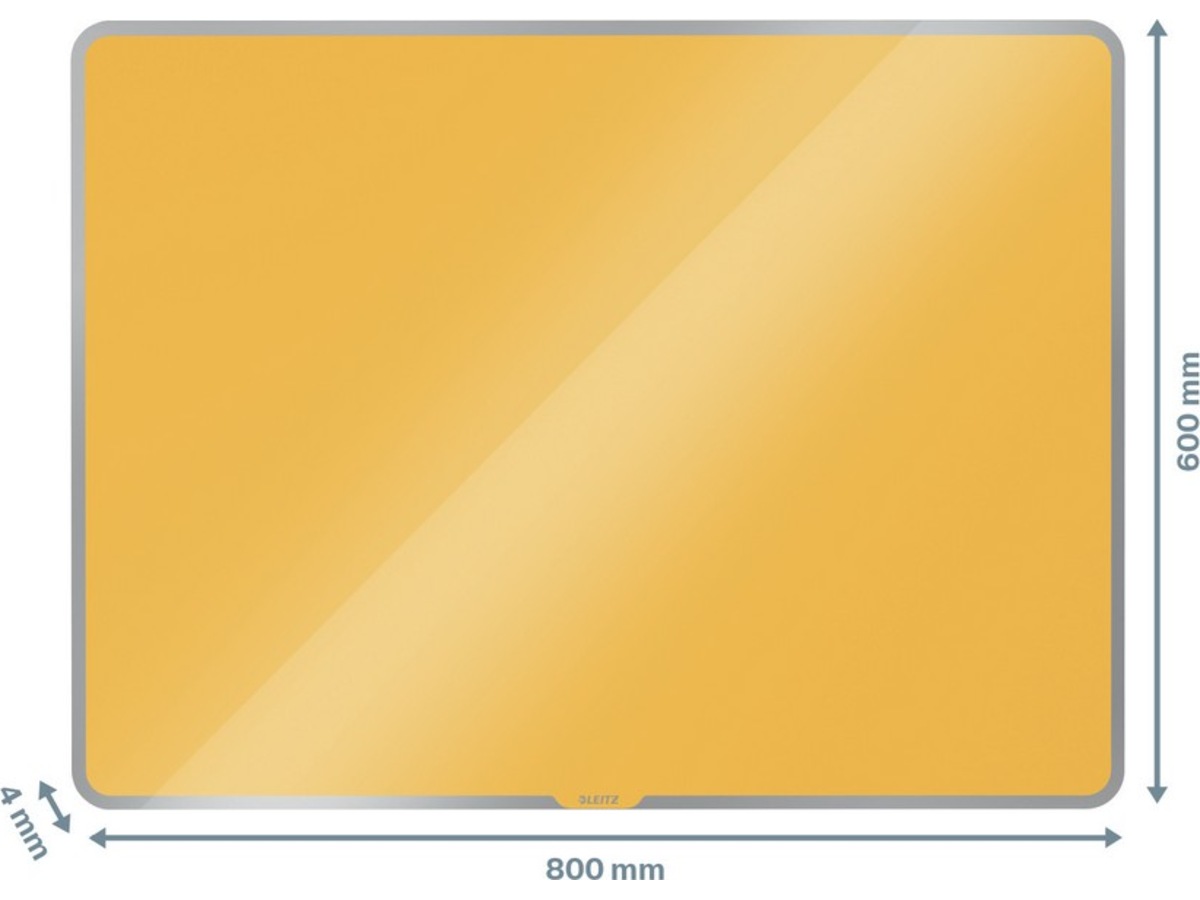 Leitz Cosy Glasstavle - magnetisk whiteboardtavle 80x60 cm - varmgul Whiteboardtavler