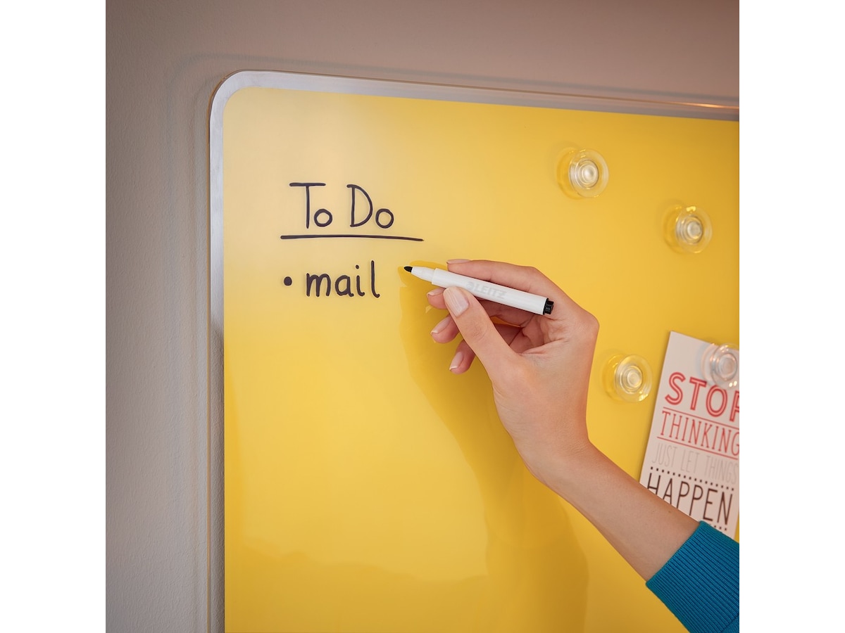 Leitz Cosy Glasstavle - magnetisk whiteboardtavle 80x60 cm - varmgul Whiteboardtavler