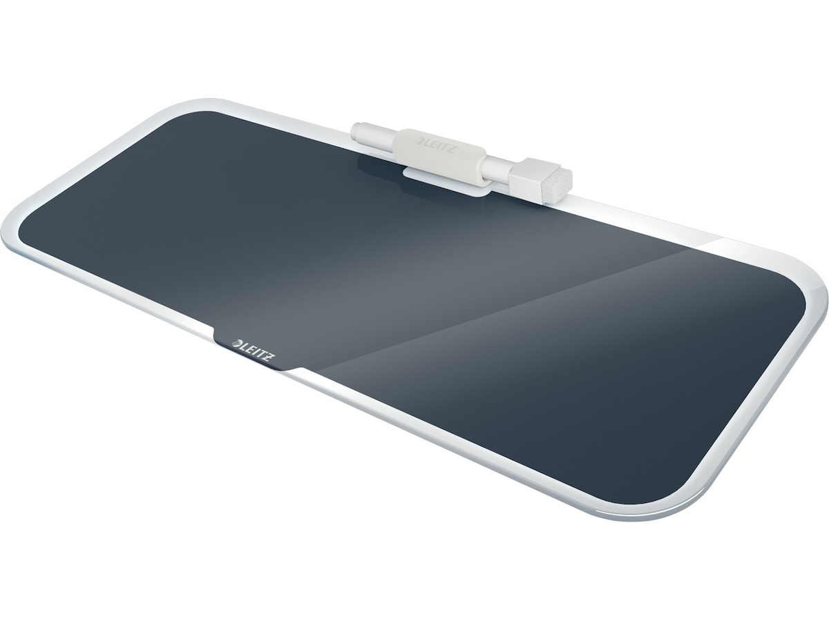 Leitz Cosy Notatplate med glassoverflate som en whiteboard -fløyelsgrå