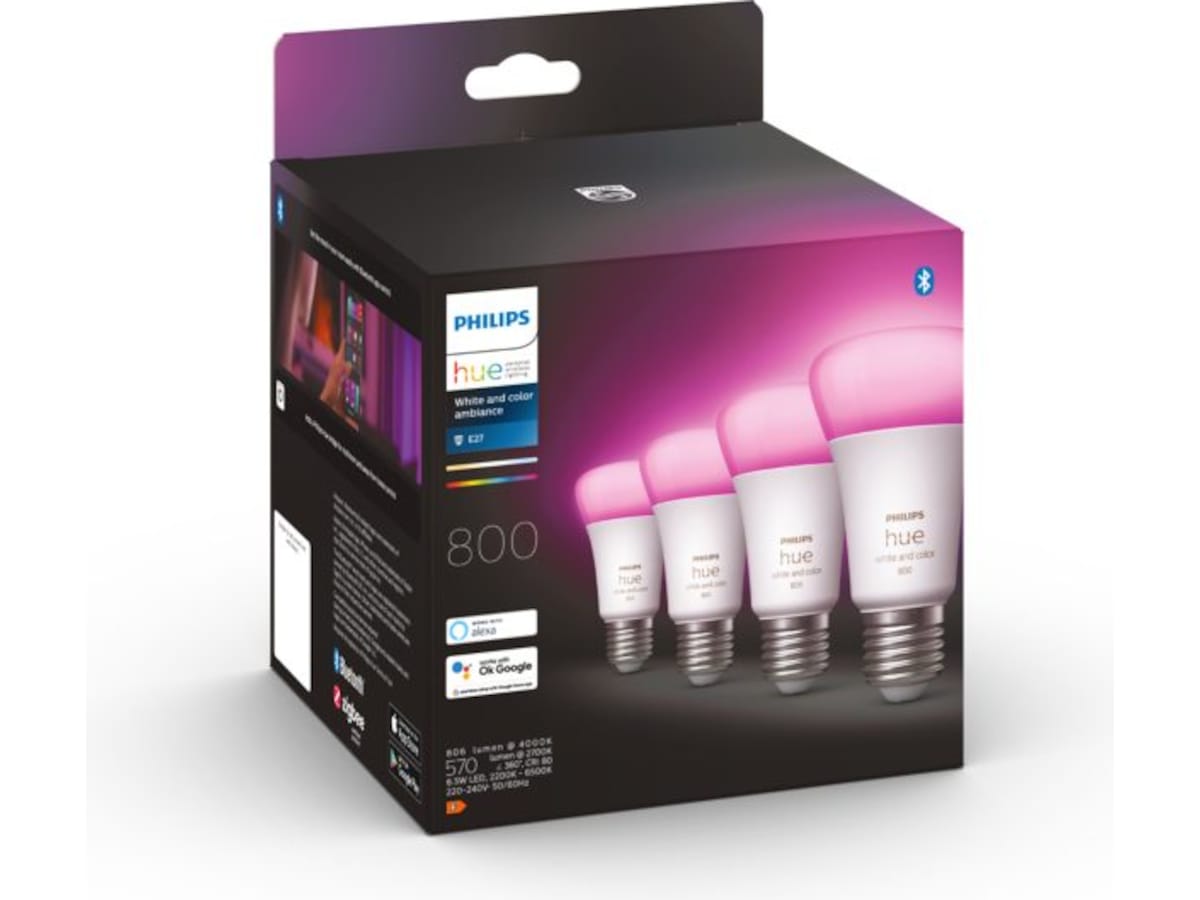 Philips Hue WCA -pærer 6,5 W A60 E27 4 stk Lyspærer & LED-pærer