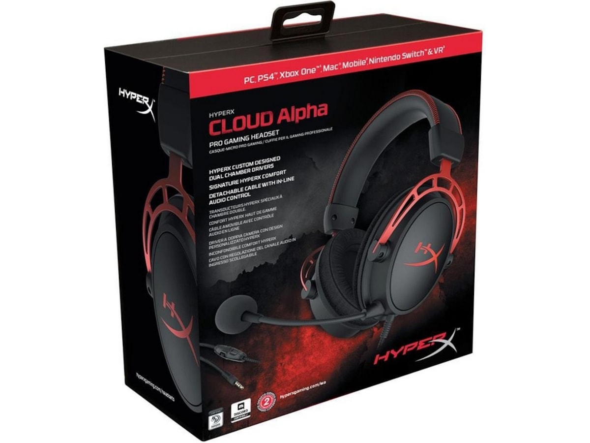 HyperX Cloud Alpha Gaming Headset (sort/rød) Gaming headset