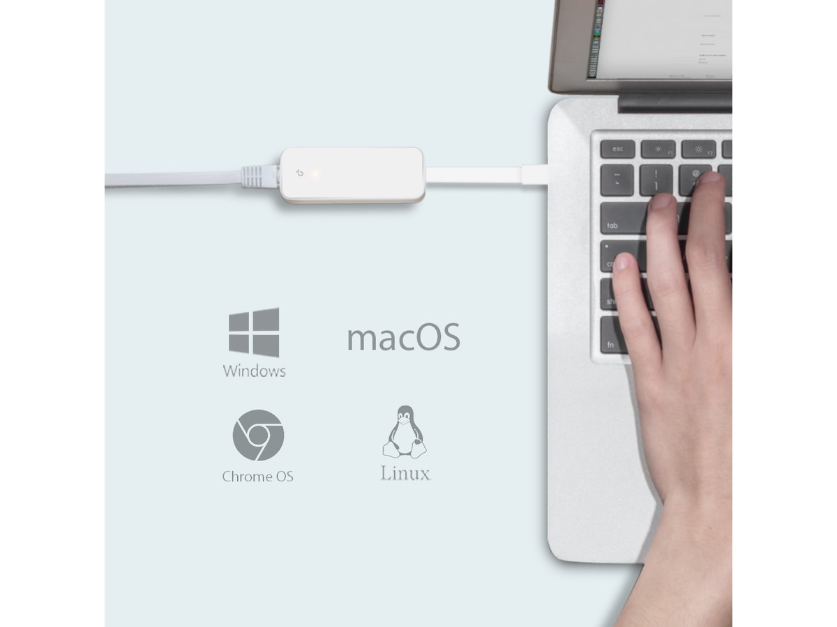 TP-Link UE300C USB-C til Ethernet adapter (hvit) Nettverkskort