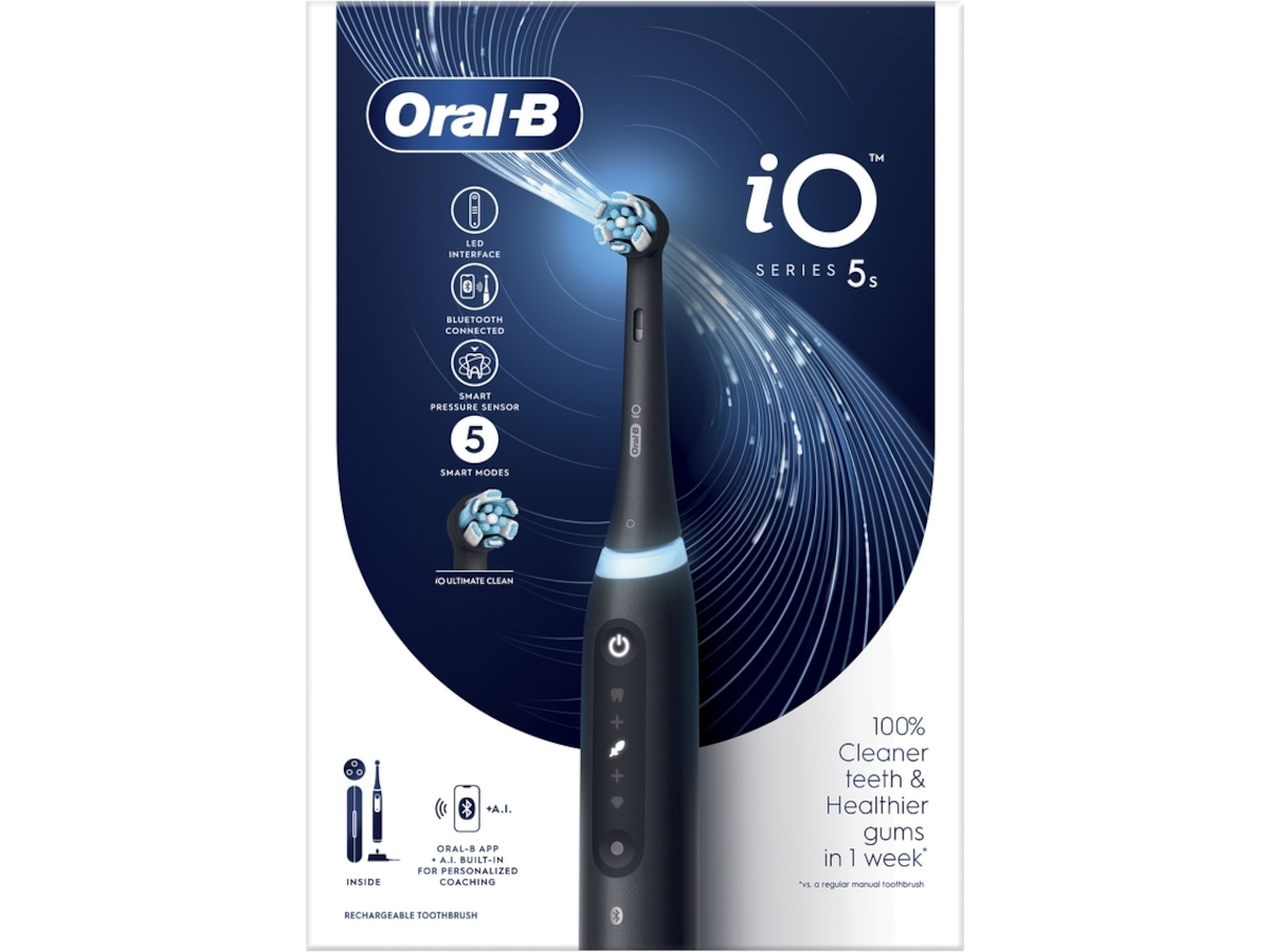 Oral-B iO 5S Elektrisk Tannbørste (sort) Elektriske tannbørster