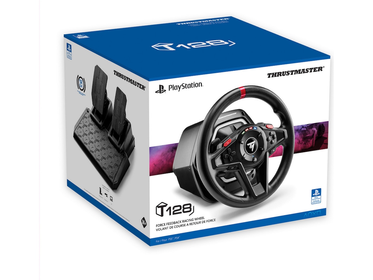 Thrustmaster T128 PlayStation (sort) Ratt & pedaler
