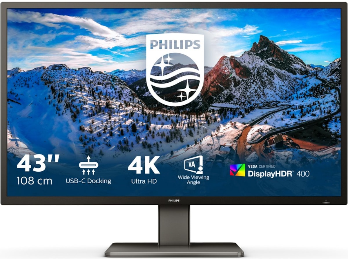 Philips 43" 4K skjerm 439P1/00 -B-Grade Demo skjermer